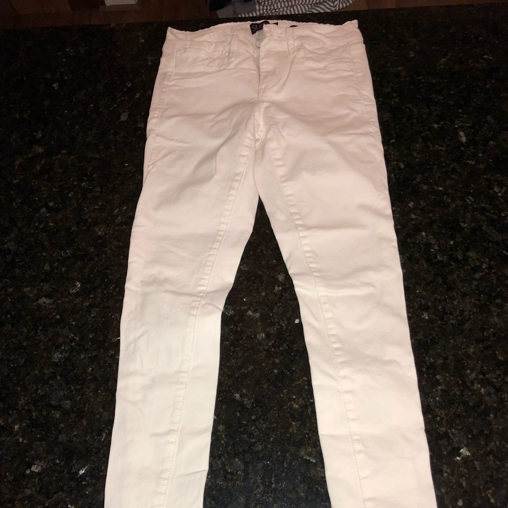 White Suede jeggings